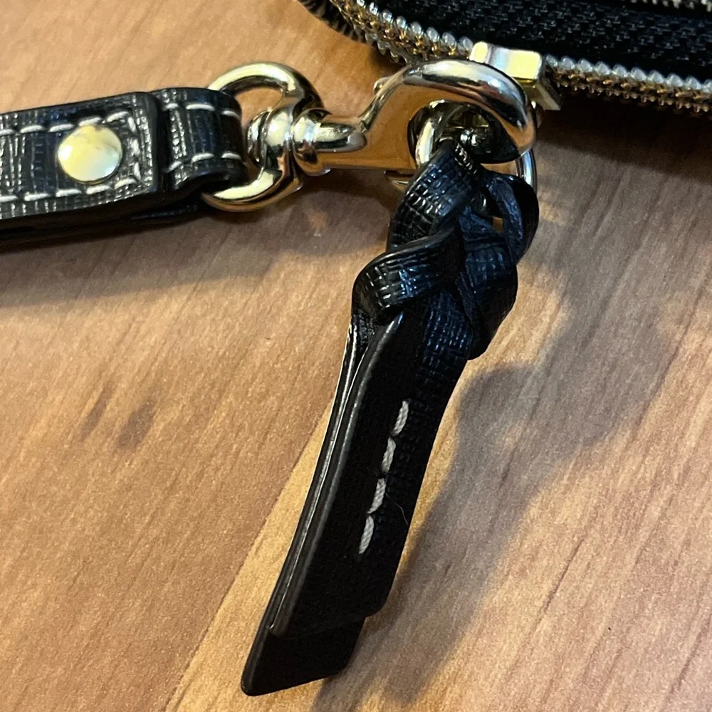 Dooney & Bourke Black and White Logo Wristlet - Picture 5 of 8